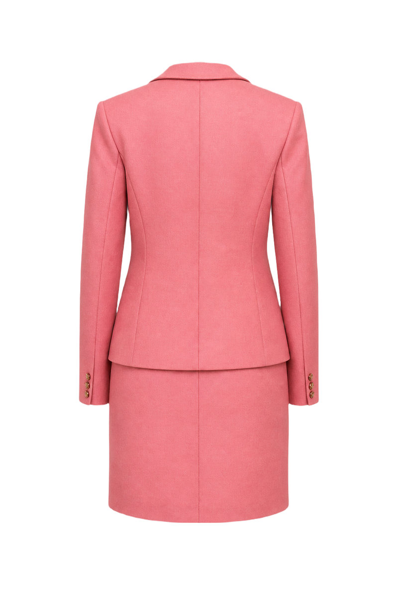 1990s Pink Wool Blend 2-Piece Set - Back View