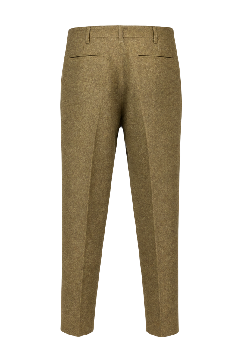 1940s Olive Green Wool Blend Trousers - Back View