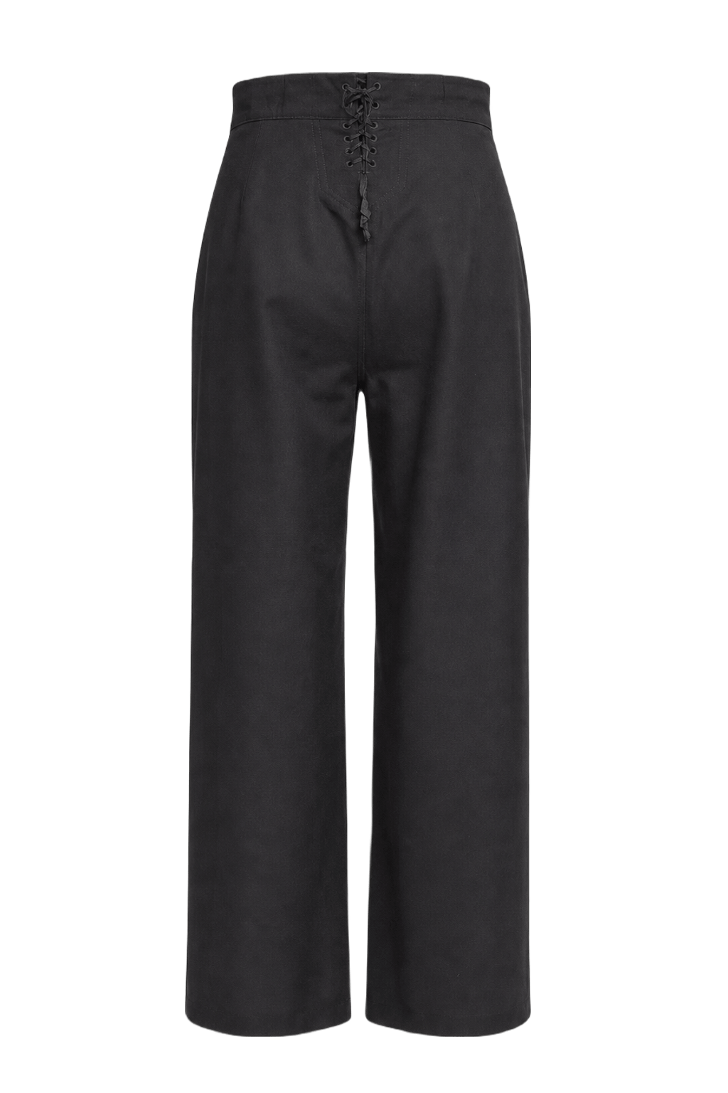 1940s Black Wool Blend Trousers - Back View