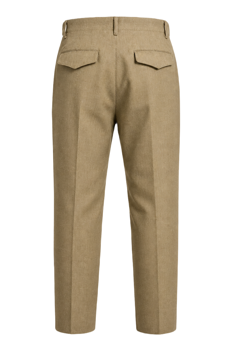 1940s Beige Wool Blend Trousers - Back View