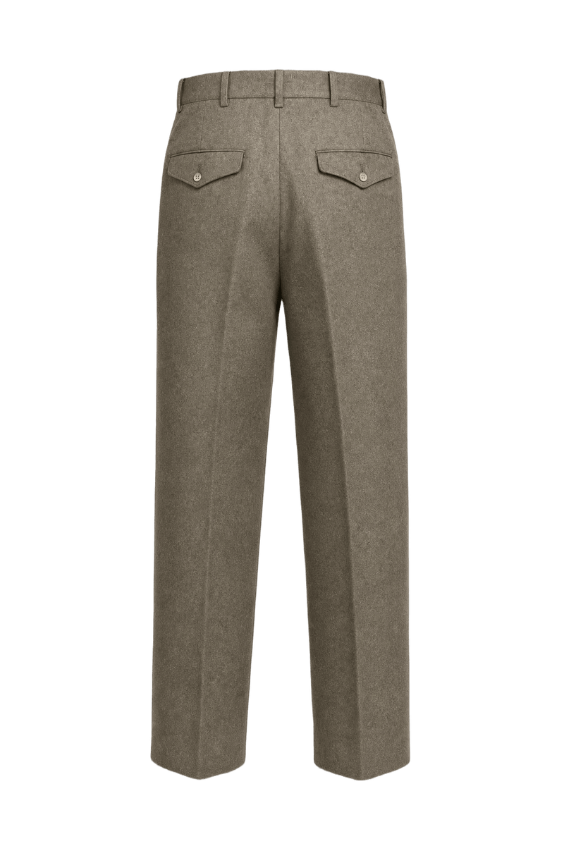 1940s Olive Green Wool Blend Trousers - Back View