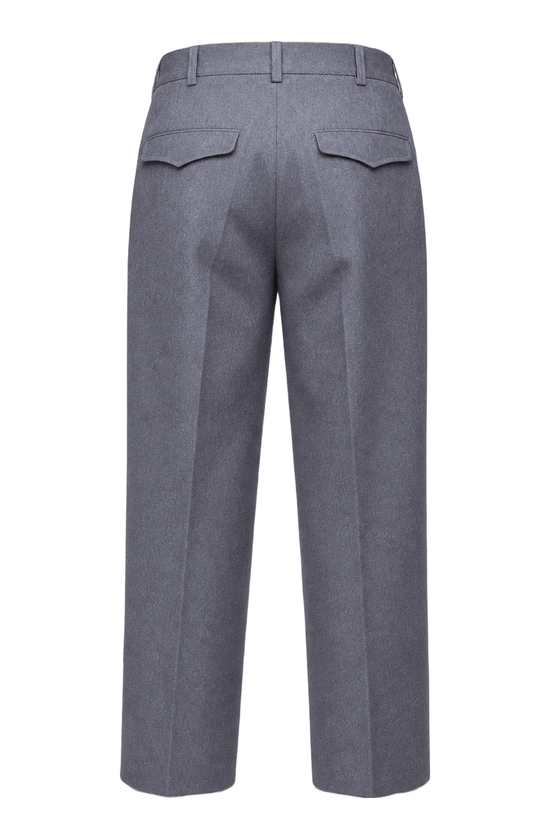 1940s Blue-Grey Wool Blend Trousers - Back View