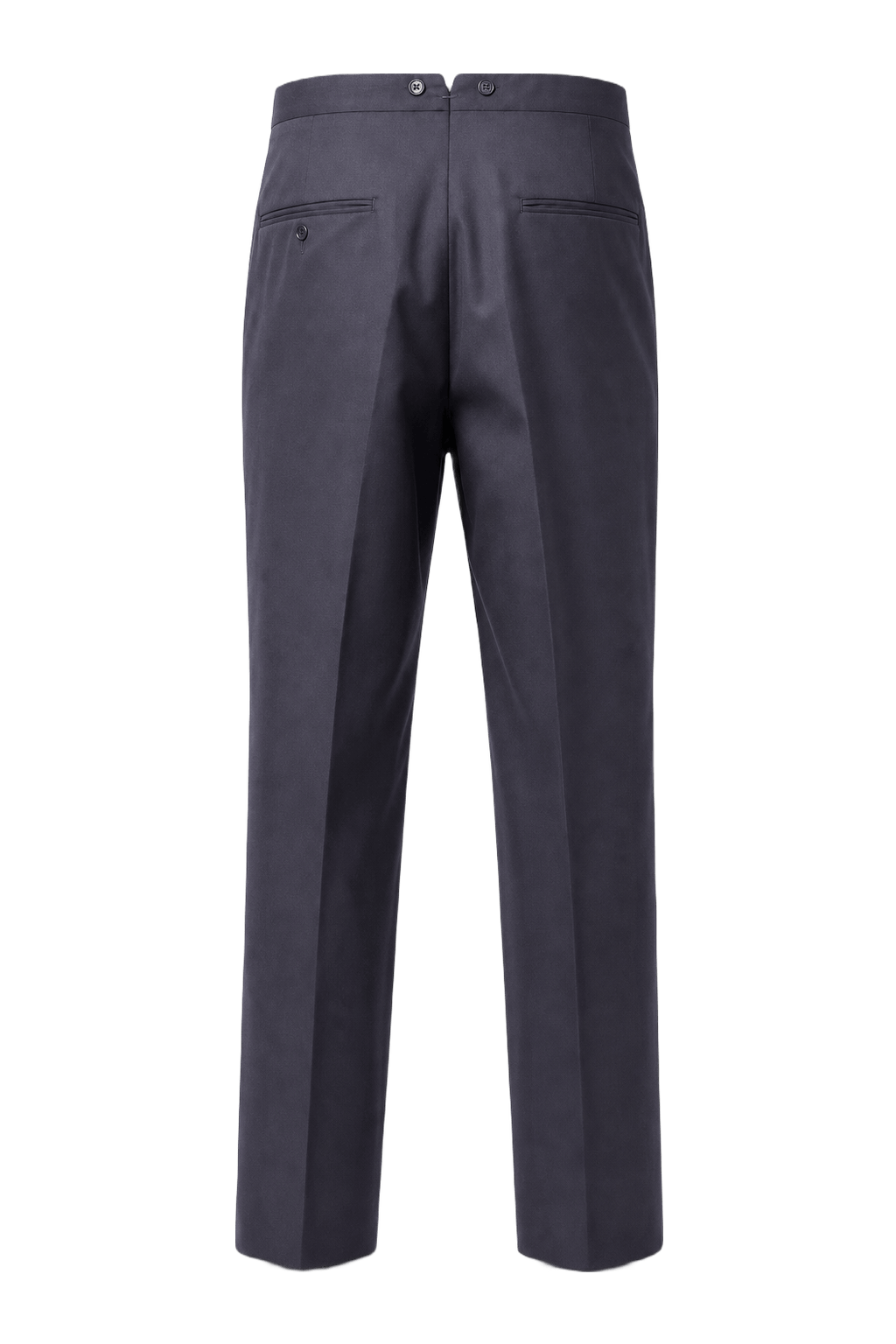 1940s Navy Blue Wool Blend Trousers - Back View