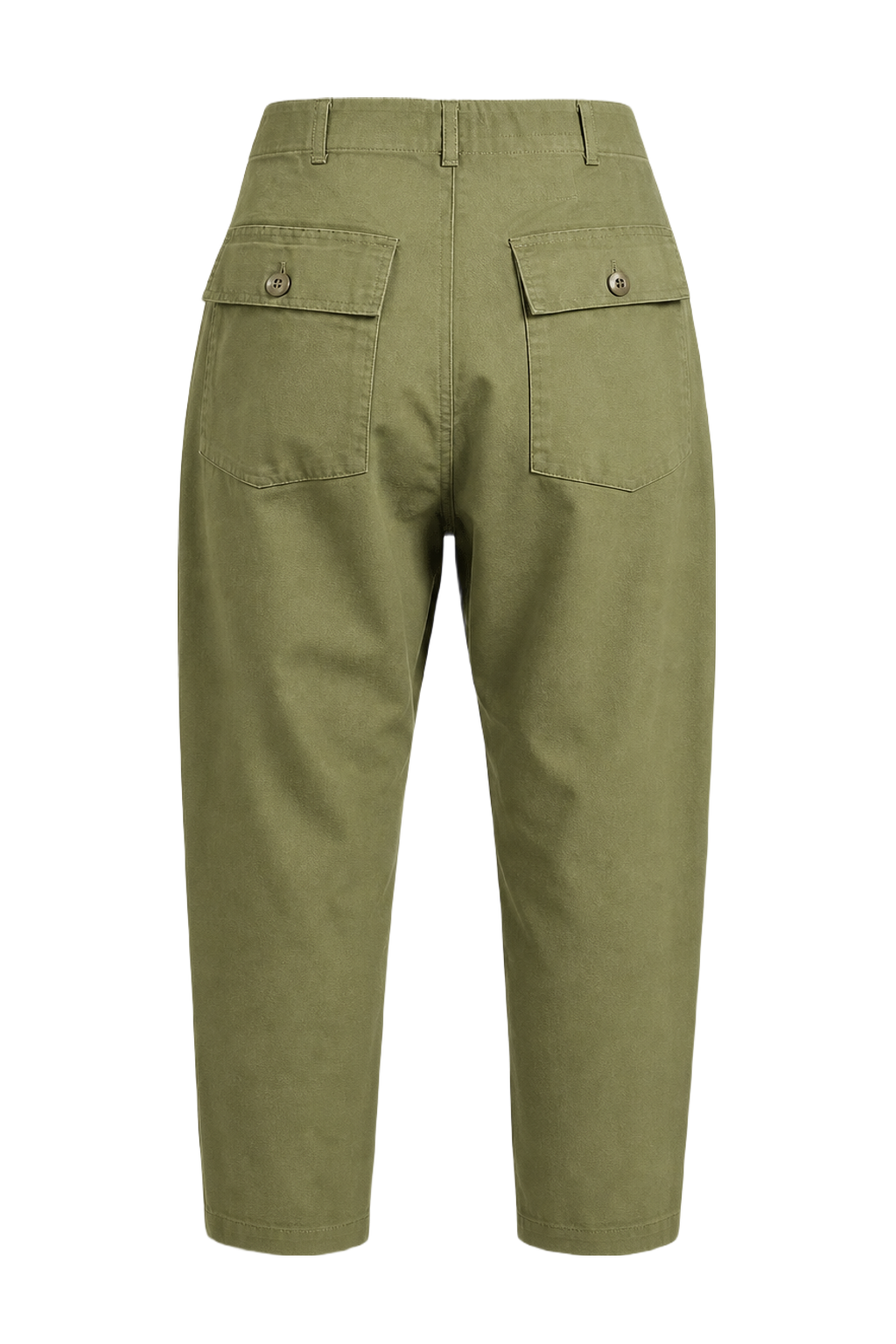 1940s Olive Green Cotton Trousers - Back View