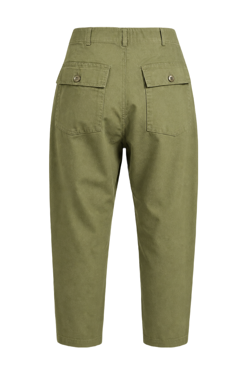 1940s Olive Green Cotton Trousers - Back View