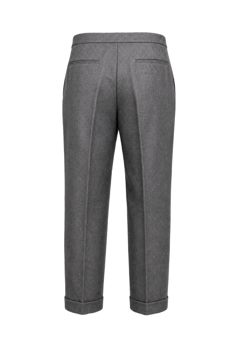 1990s Grey Wool Blend Trousers - Back View