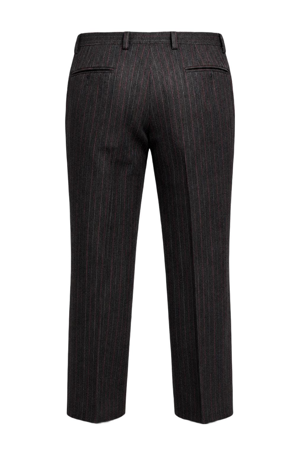 1990s Dark Gray Wool Blend Trousers - Back View