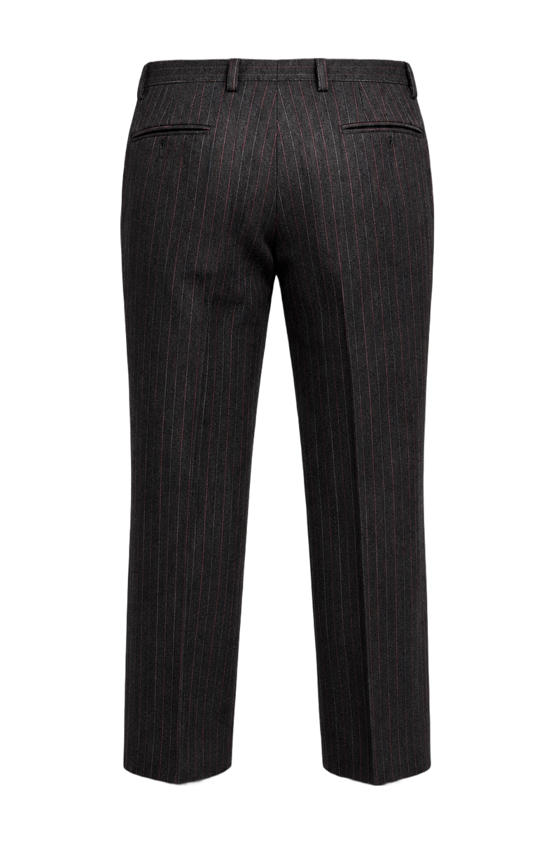 1990s Dark Gray Wool Blend Trousers - Back View