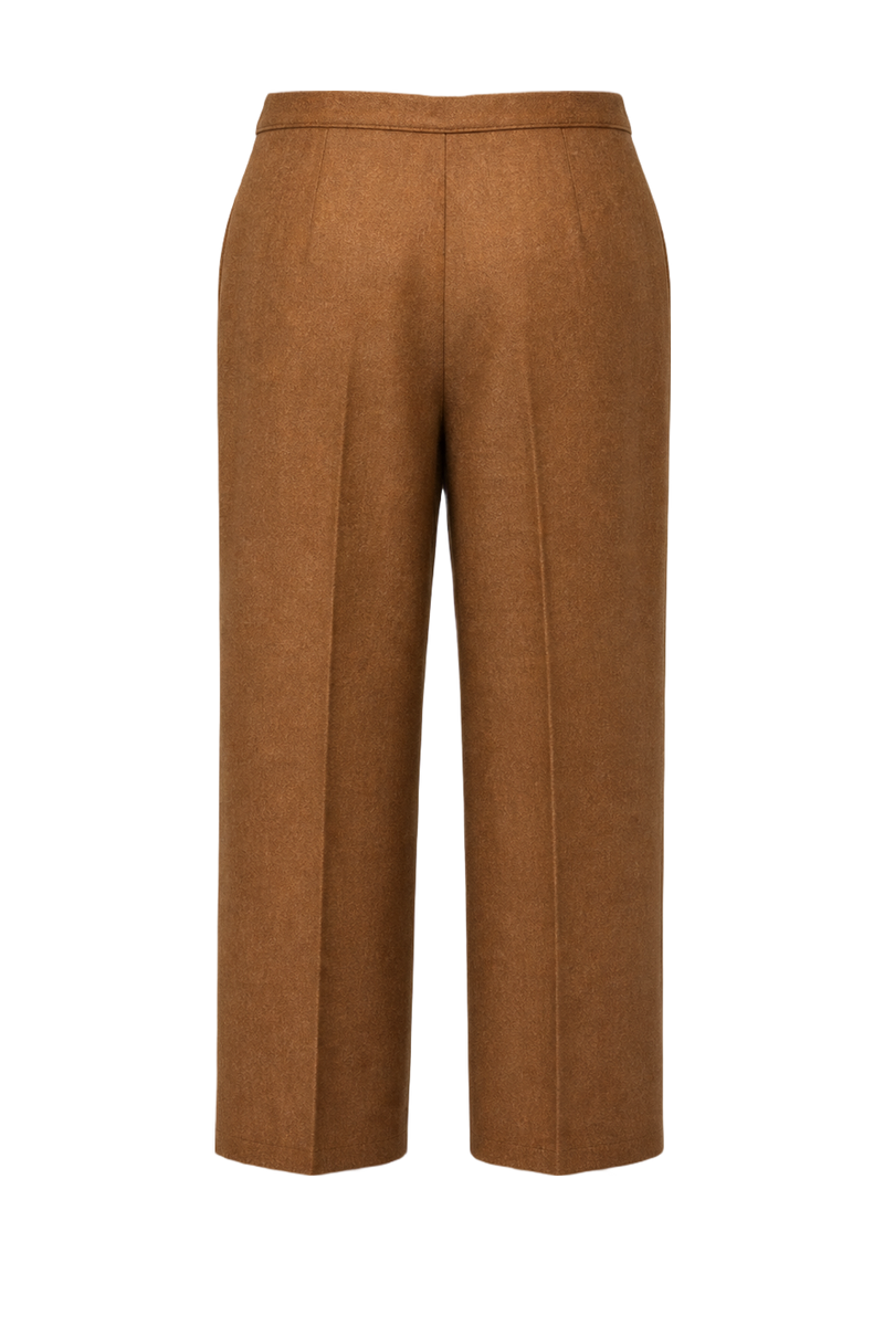 1990s Brown Wool Blend Trousers - Back View