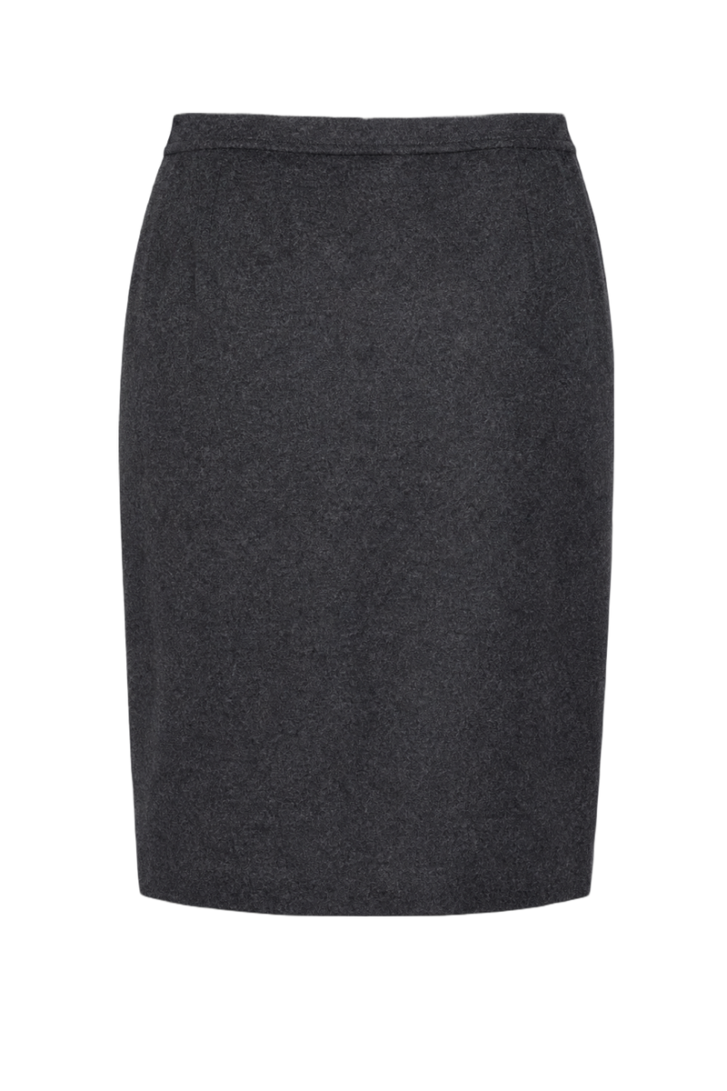 1990s Dark Gray Smooth Skirt - Back View