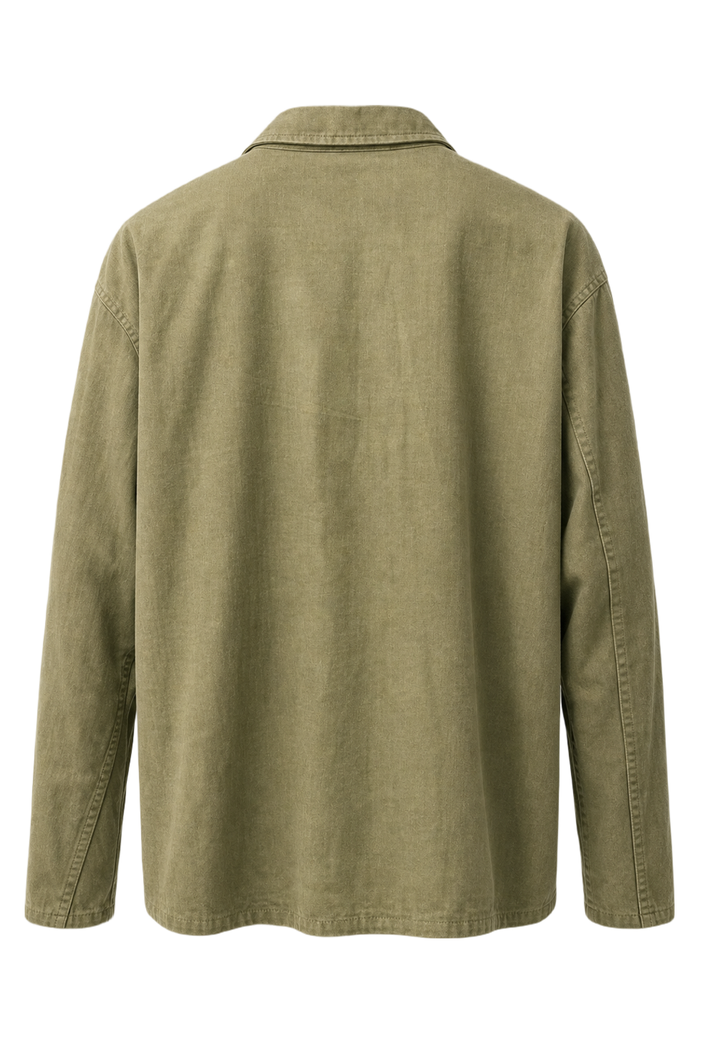 1940s Olive Green Cotton Shirt - Back View