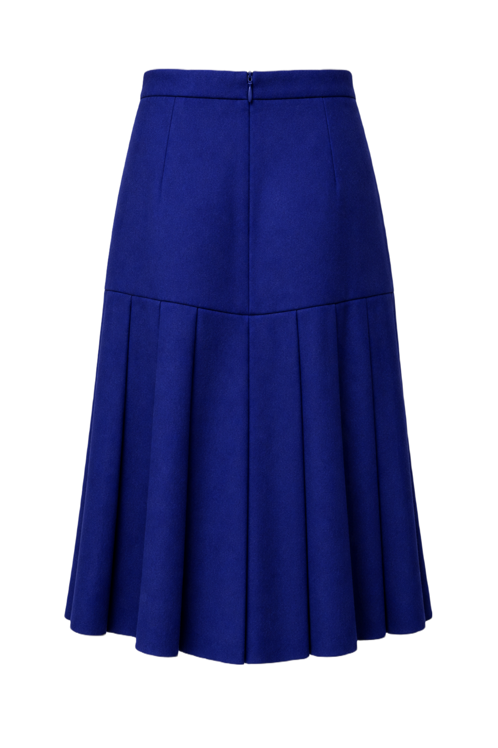 1970s Royal Blue Polyester Skirt - Back View