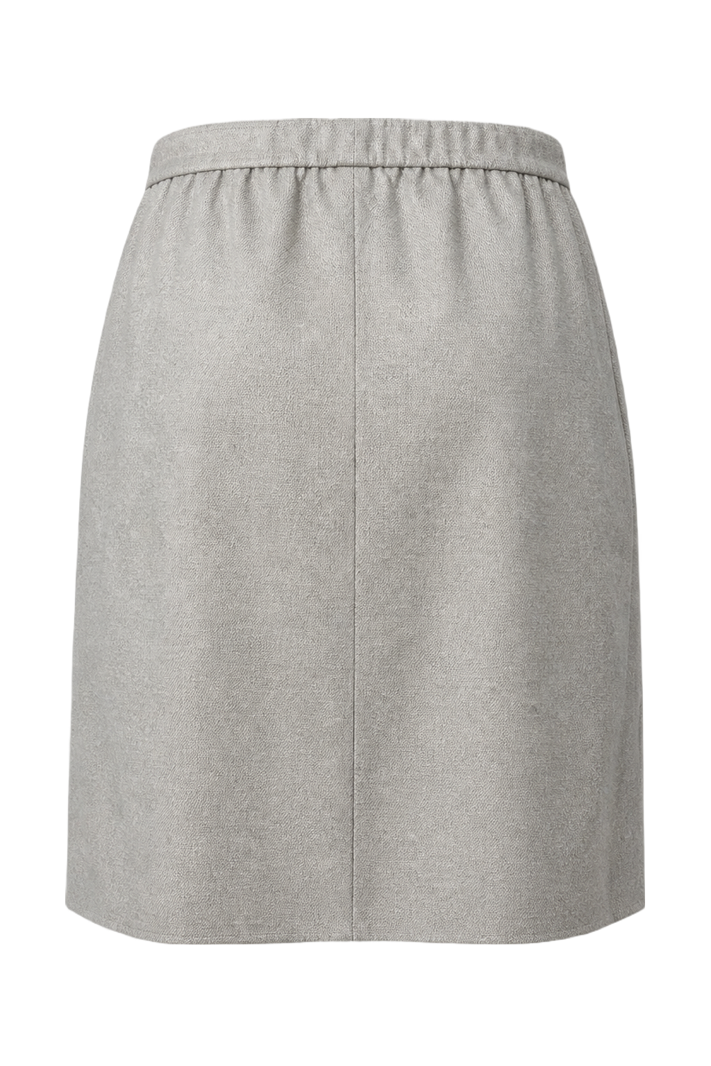 1980s Silver Synthetic Blend Skirt - Back View