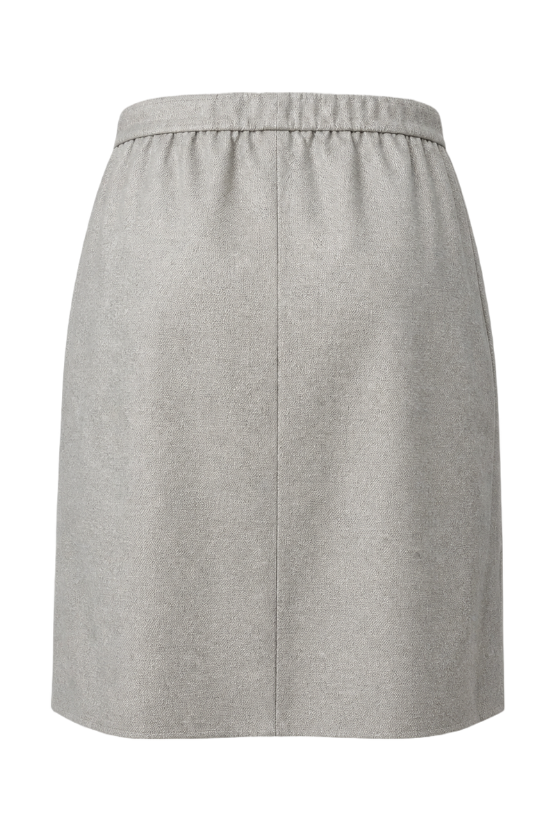 1980s Silver Synthetic Blend Skirt - Back View