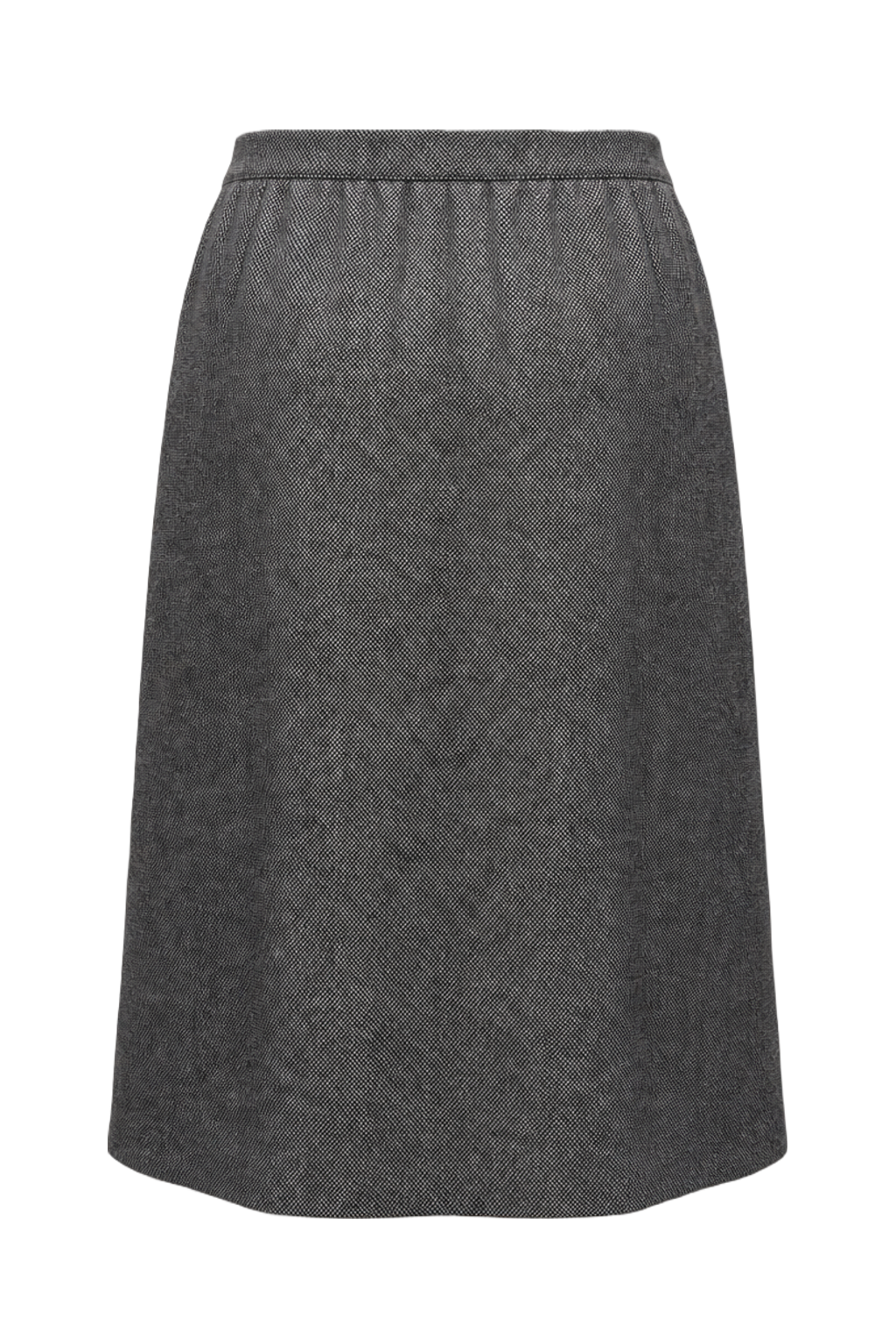 1990s Gray Wool Blend Skirt - Back View