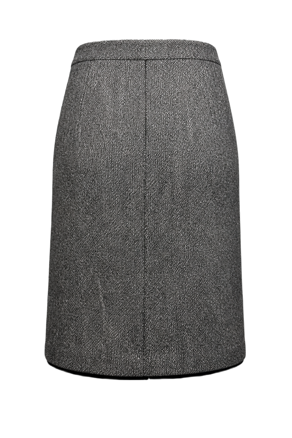 1990s Grey Wool Blend Skirt - Back View