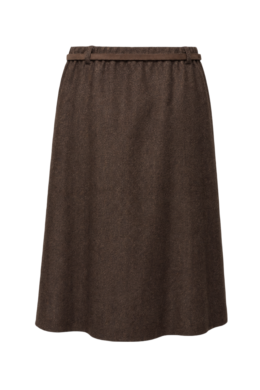 1950s Brown Wool Skirt - Back View