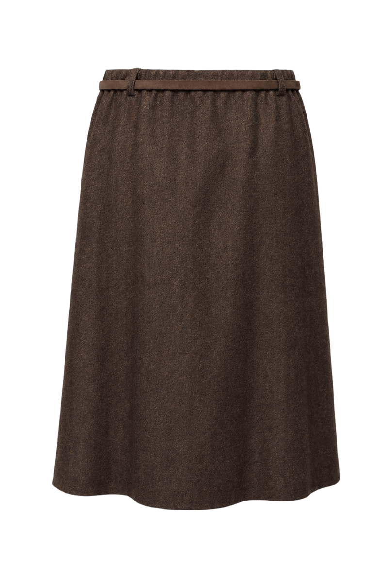 1950s Brown Wool Skirt - Back View