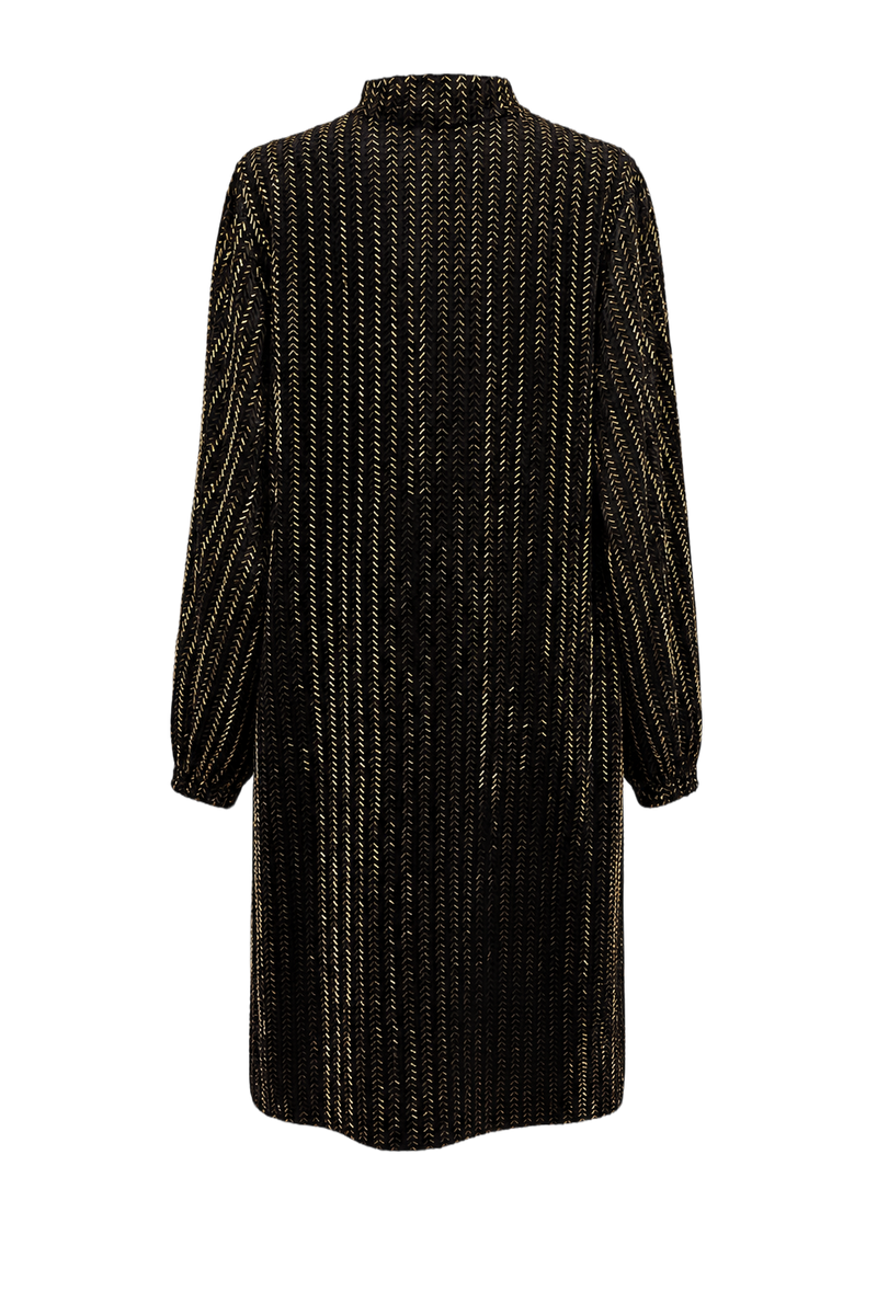 1970s Black Synthetic Blend Shift Dress - Back View