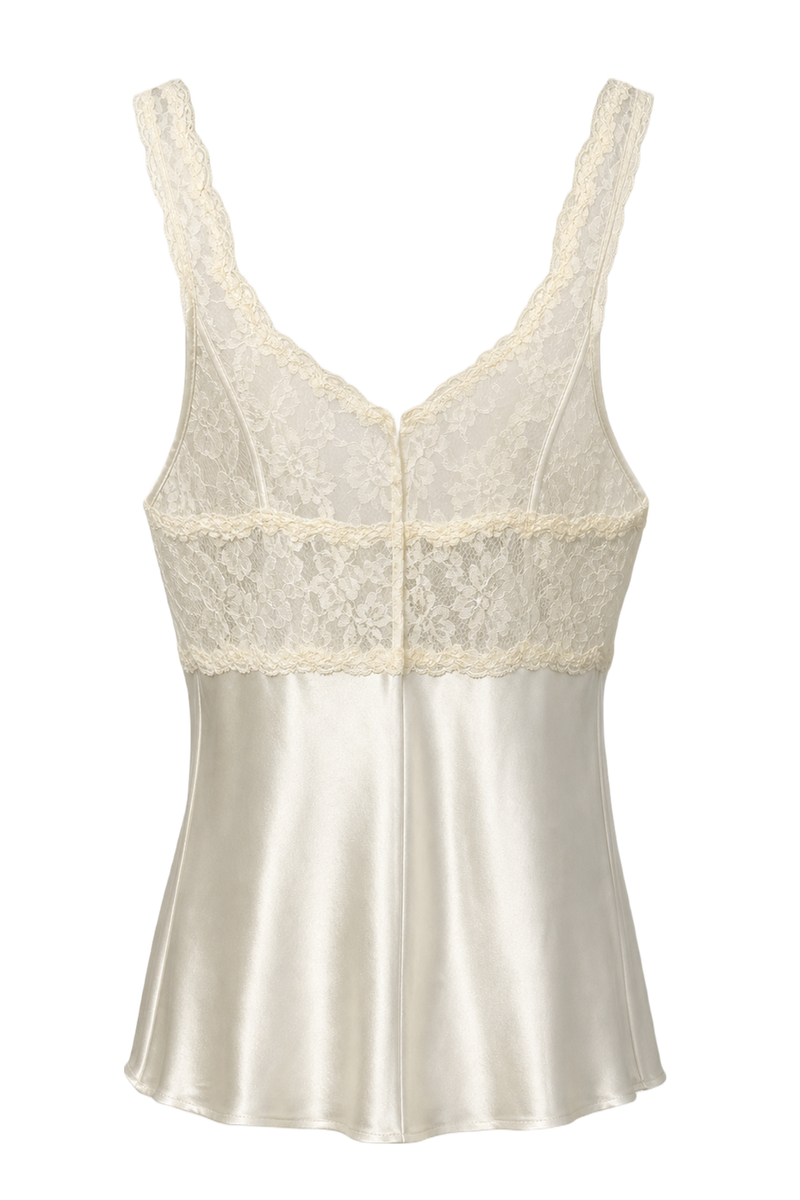 1990s Cream Silk Blend Dress - Back View