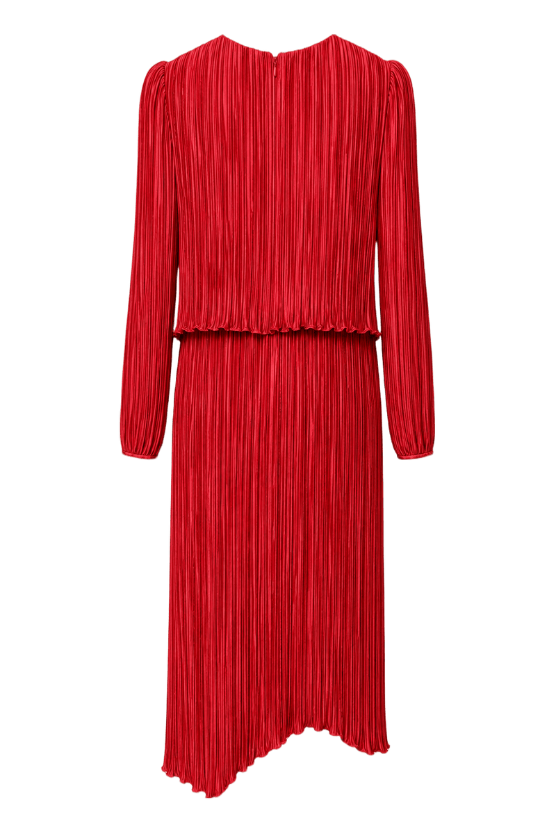 1980s Red Polyester Dress - Back View