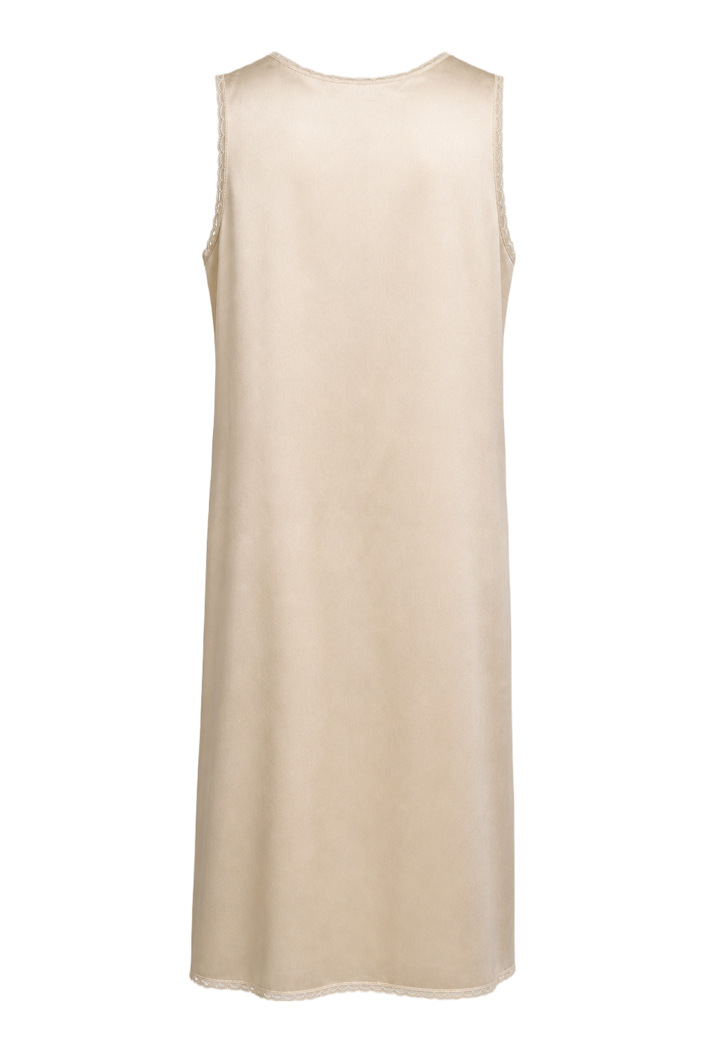 1990s Cream Synthetic Blend Shift Dress - Back View