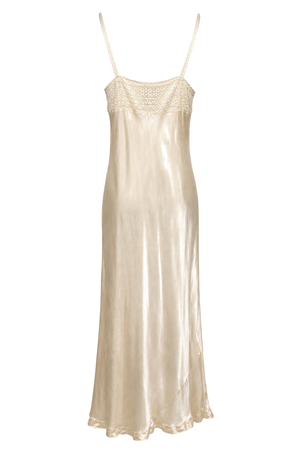 1950s Cream Synthetic Blend Maxi Dress - Back View