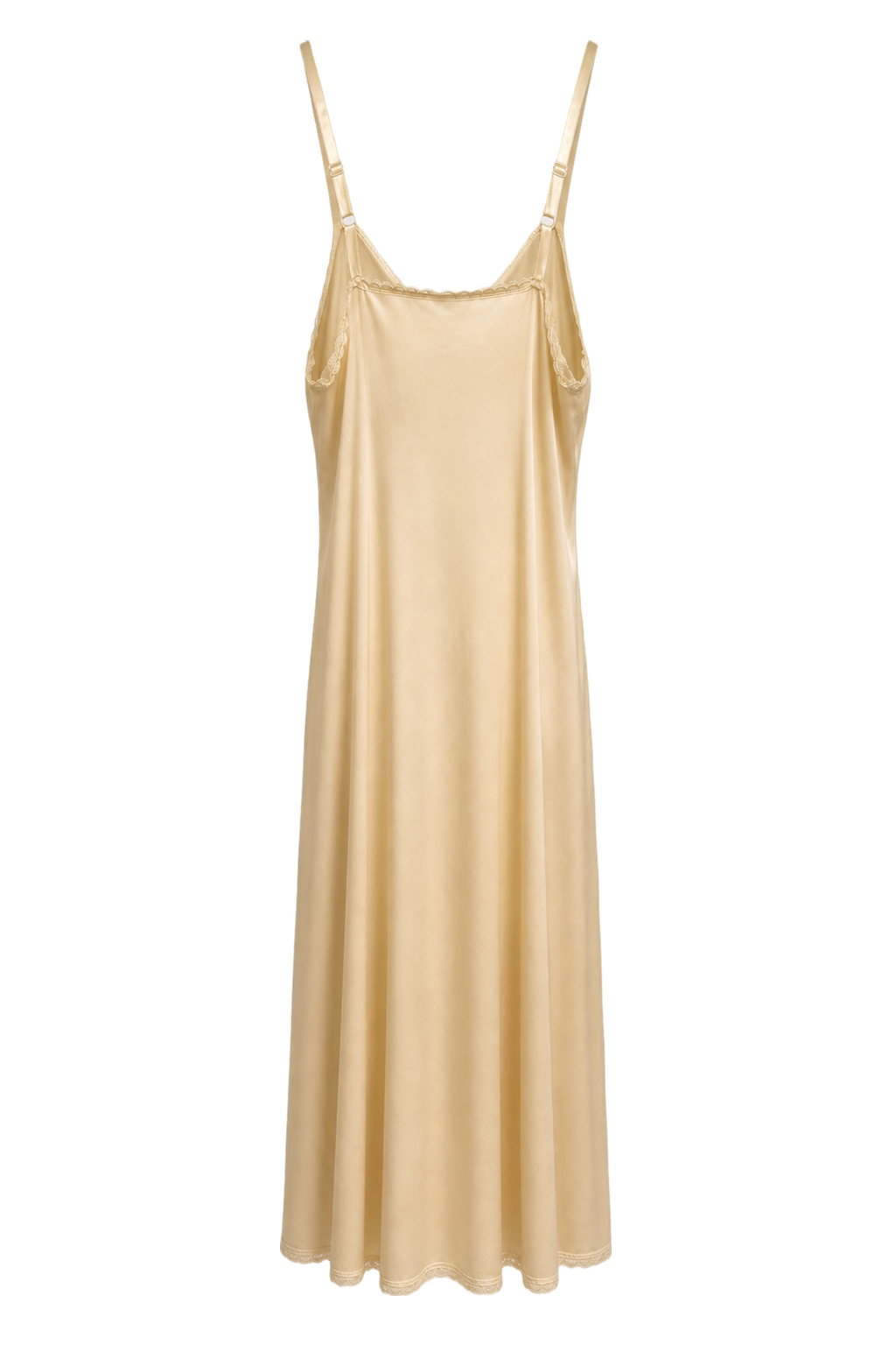1950s Champagne Synthetic Blend Slip Dress - Back View