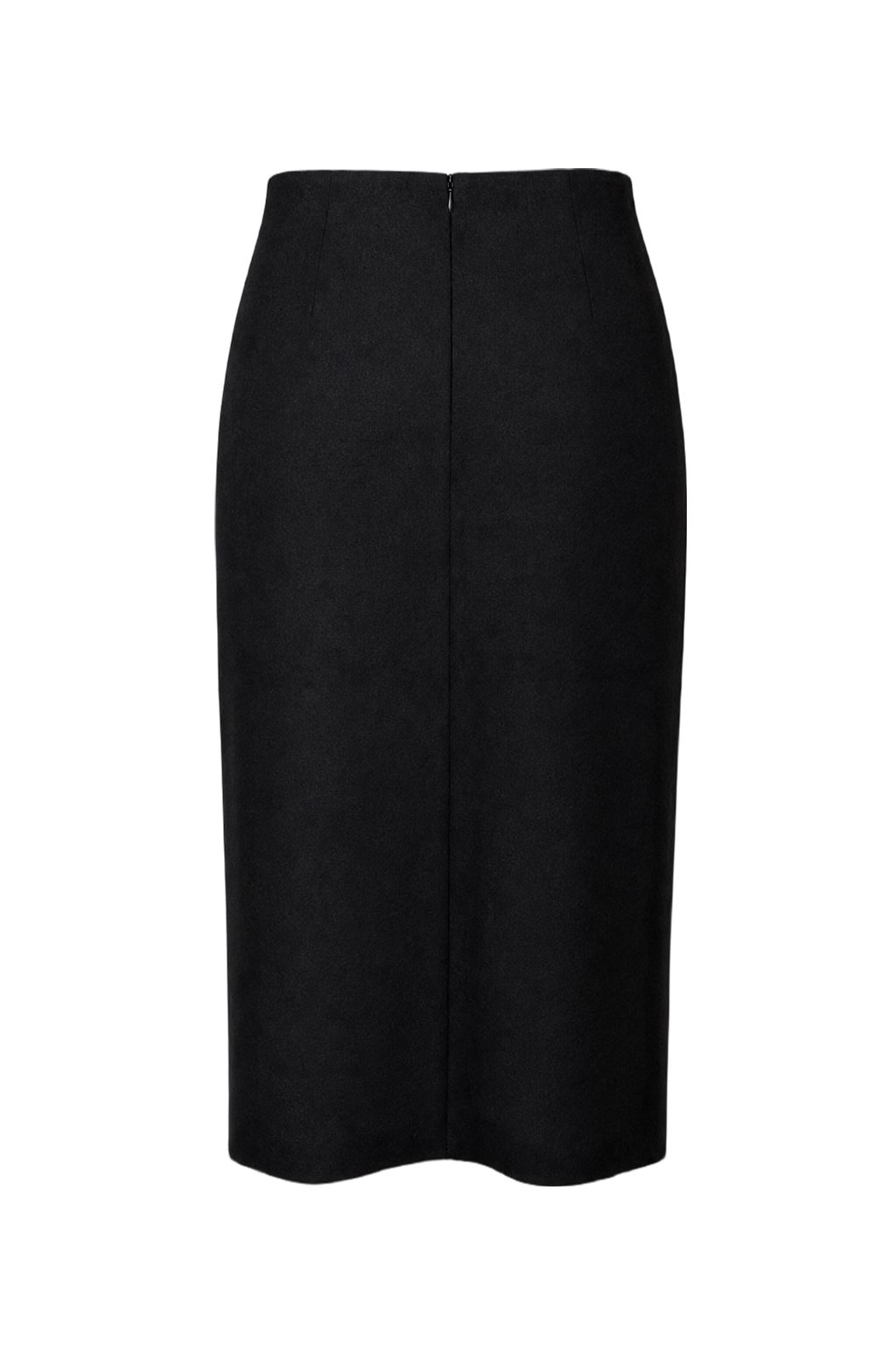 1990s Black Wool Blend Skirt - Back View