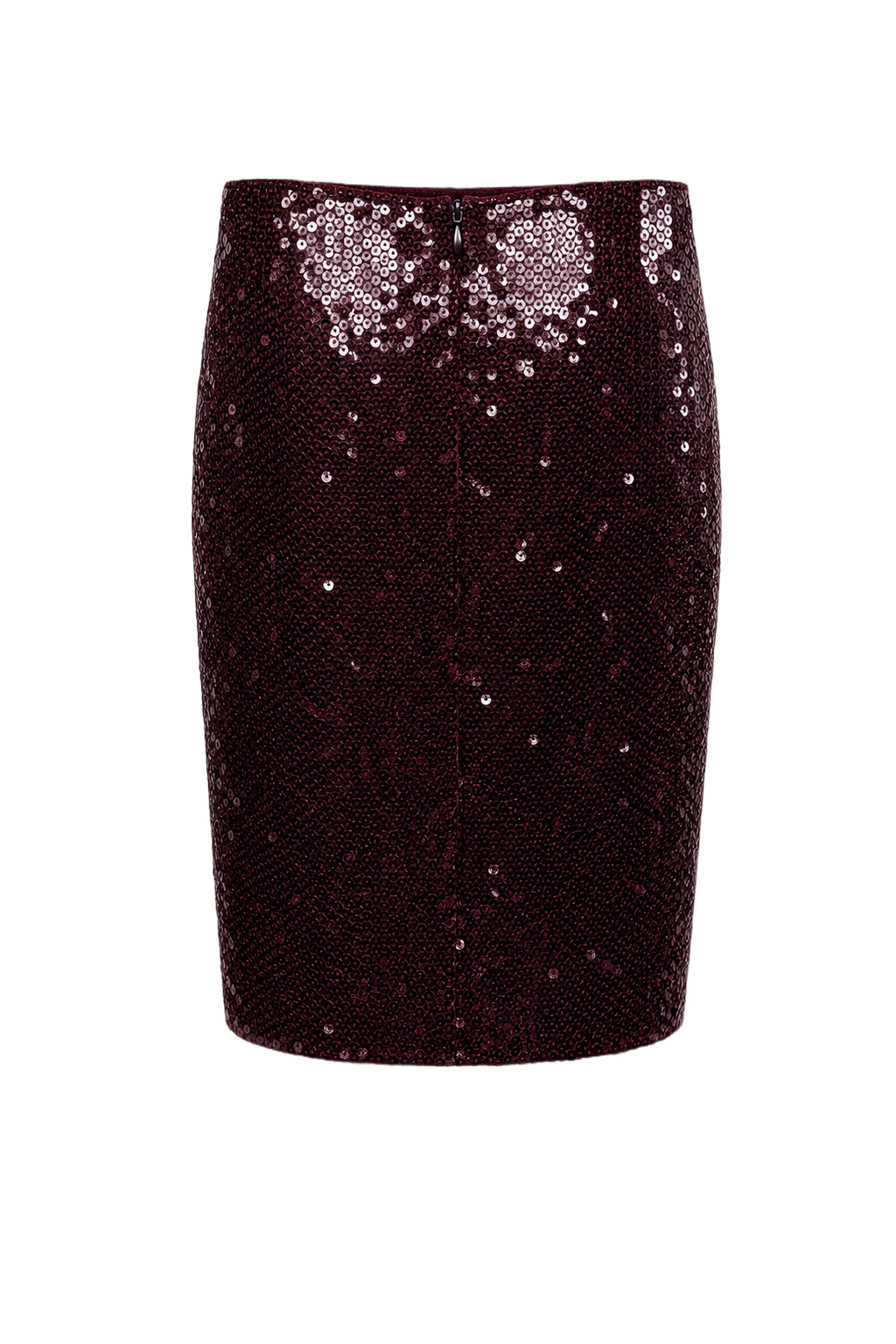 1970s Burgundy Synthetic Blend Skirt - Back View