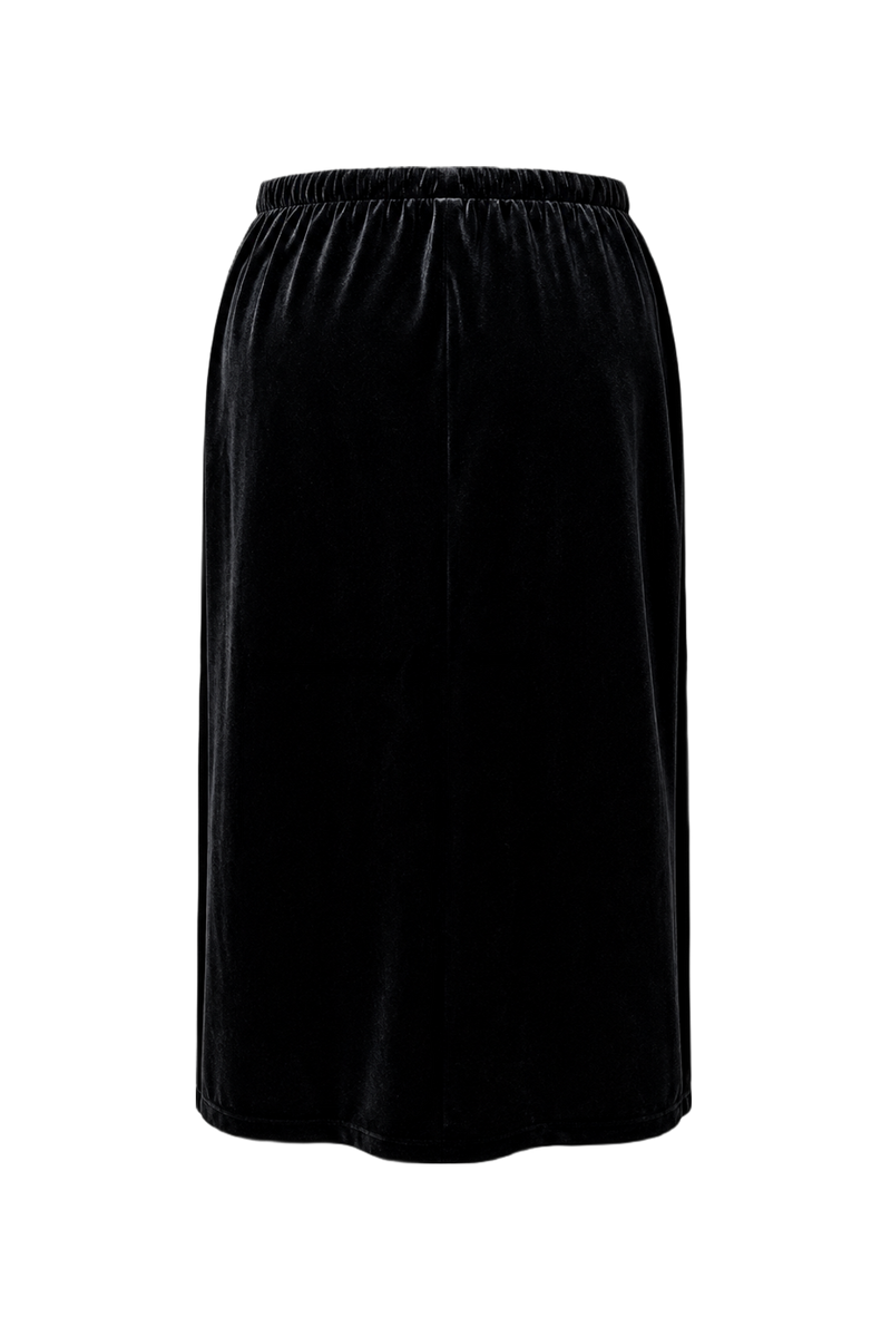 1970s Black Synthetic Blend Skirt - Back View
