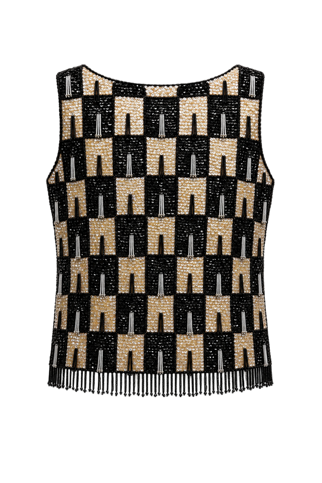 1950s Black Synthetic Tank Top - Back View