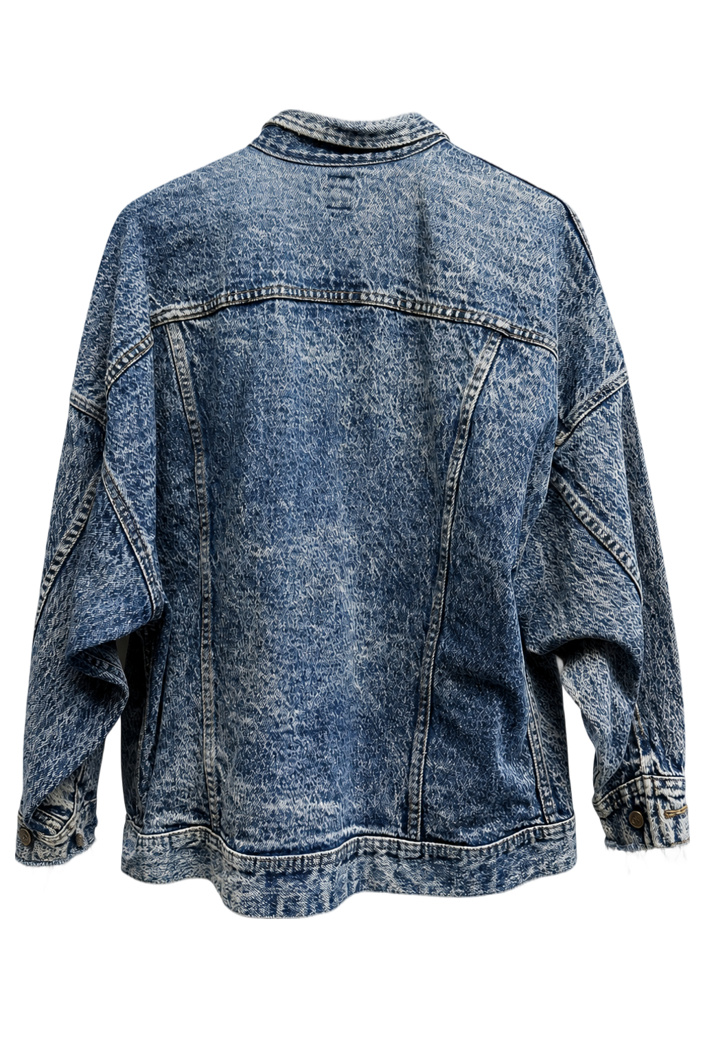 1990s Light Blue Denim Jacket - Back View