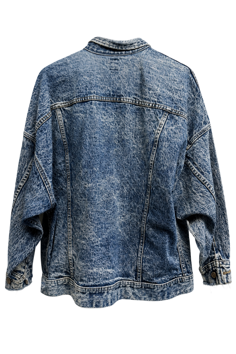 1990s Light Blue Denim Jacket - Back View