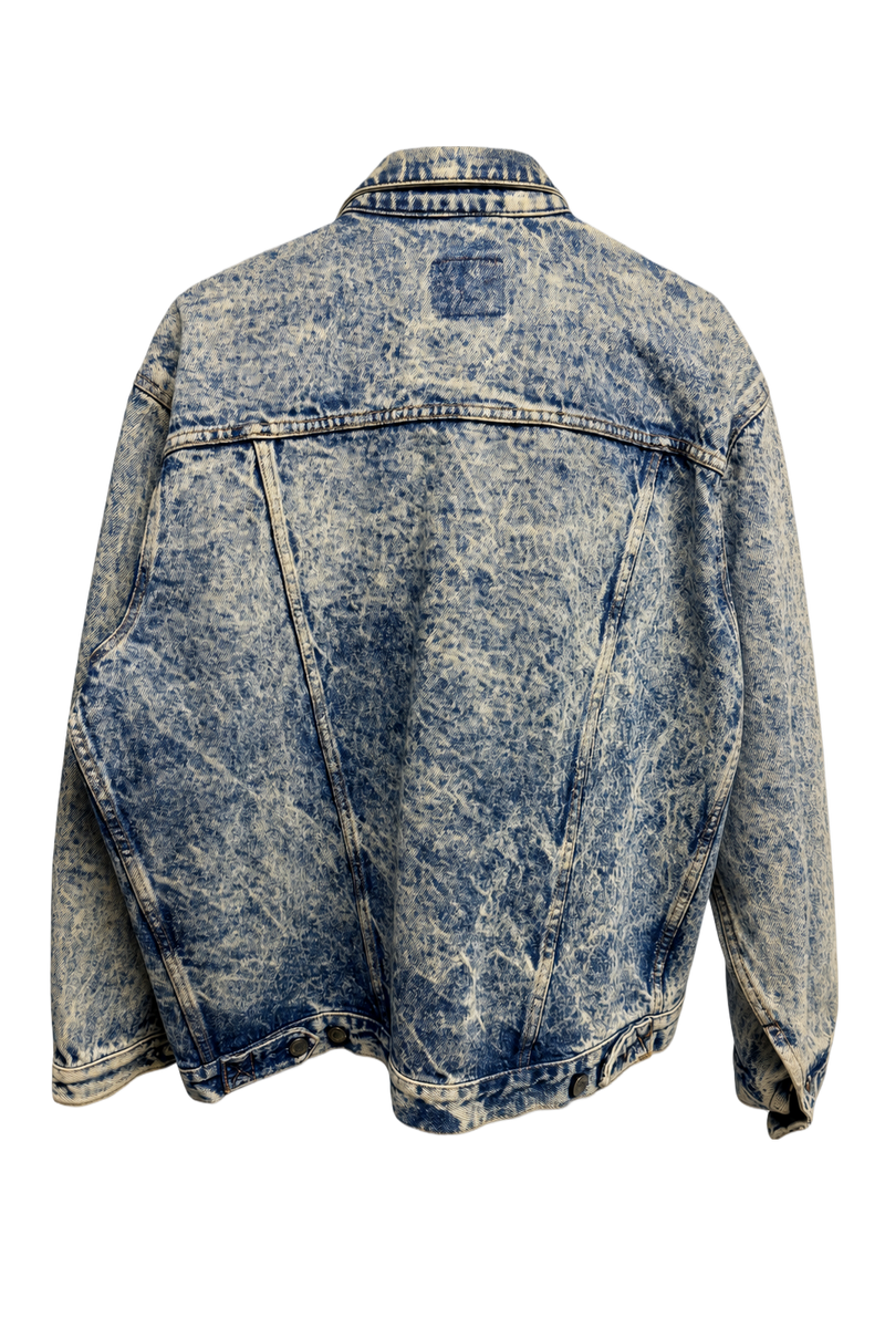 1990s Light Blue Denim Jacket - Back View