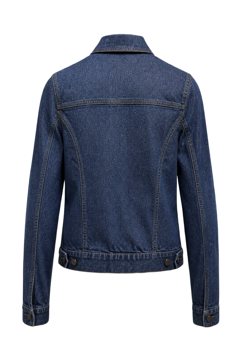 1990s Denim Blue Denim Jeans Jacket - Back View