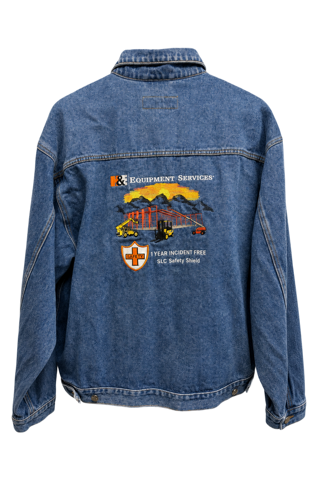 1990s Blue Denim Jacket - Back View