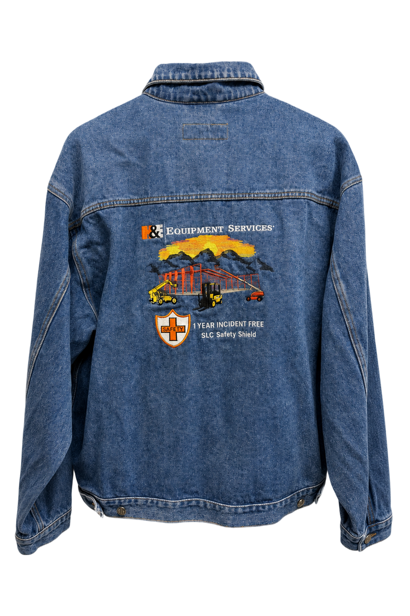 1990s Blue Denim Jacket - Back View