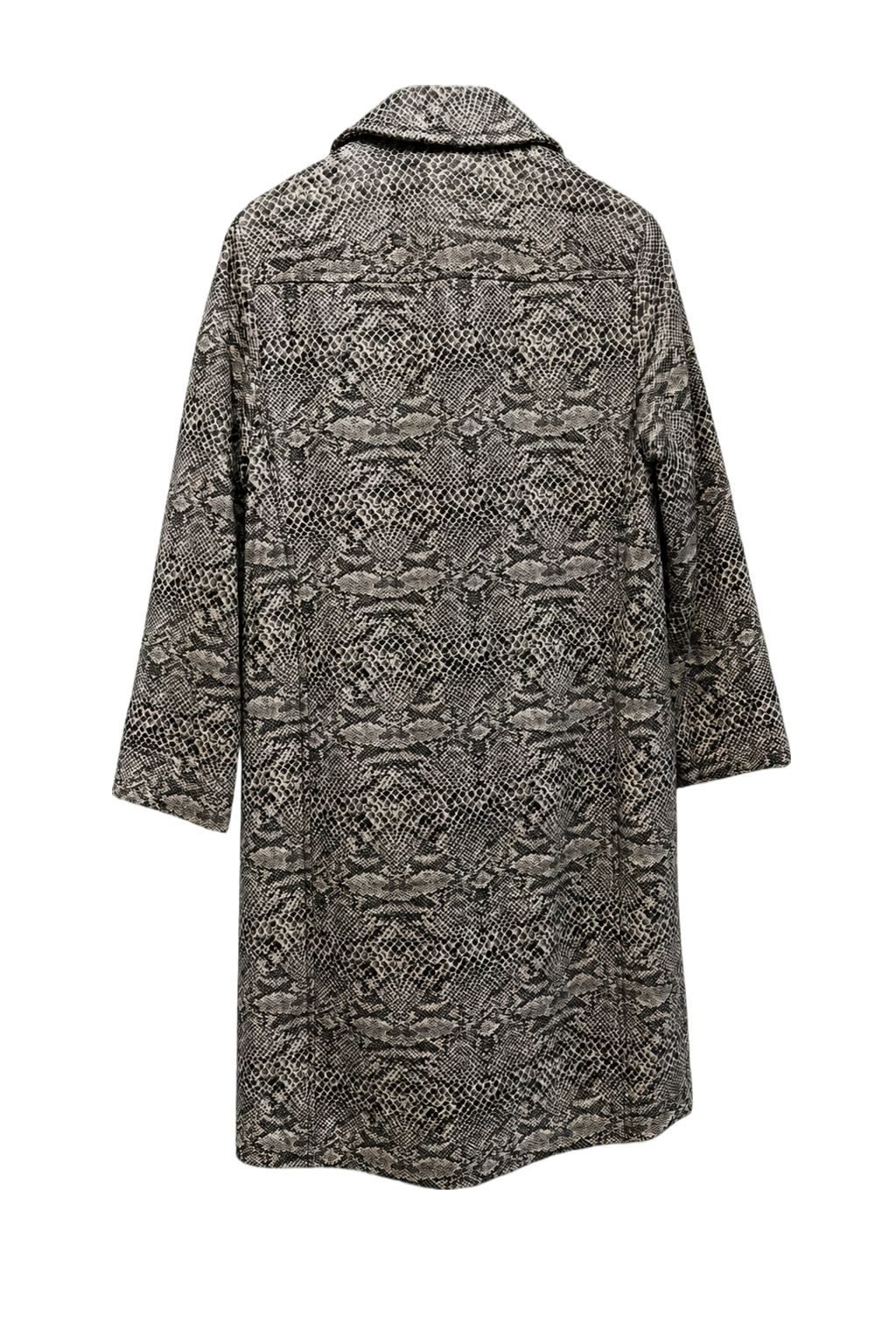 1990s Black and White Cotton Blend Coat - Back View