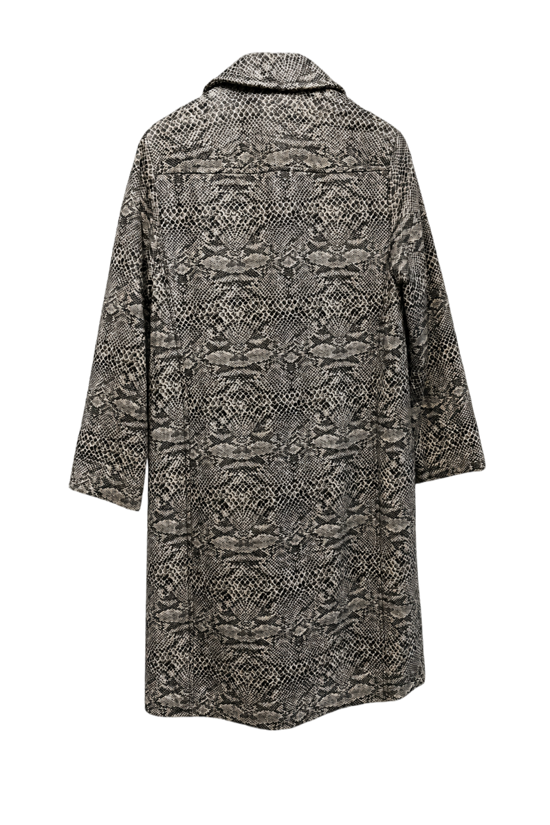 1990s Black and White Cotton Blend Coat - Back View