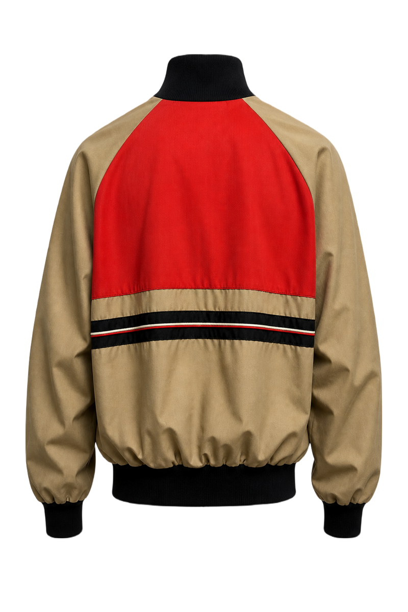 1990s Beige Polyester Jacket - Back View