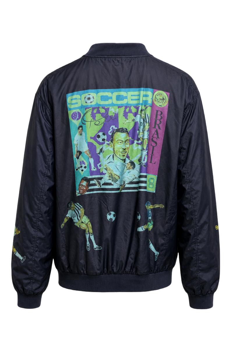 1990s Navy Blue Nylon Jacket - Back View