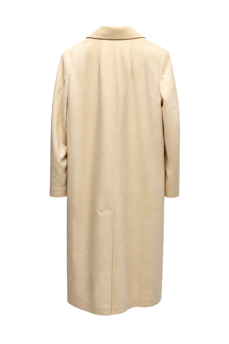 1970s Cream Cotton Blend Coat - Back View