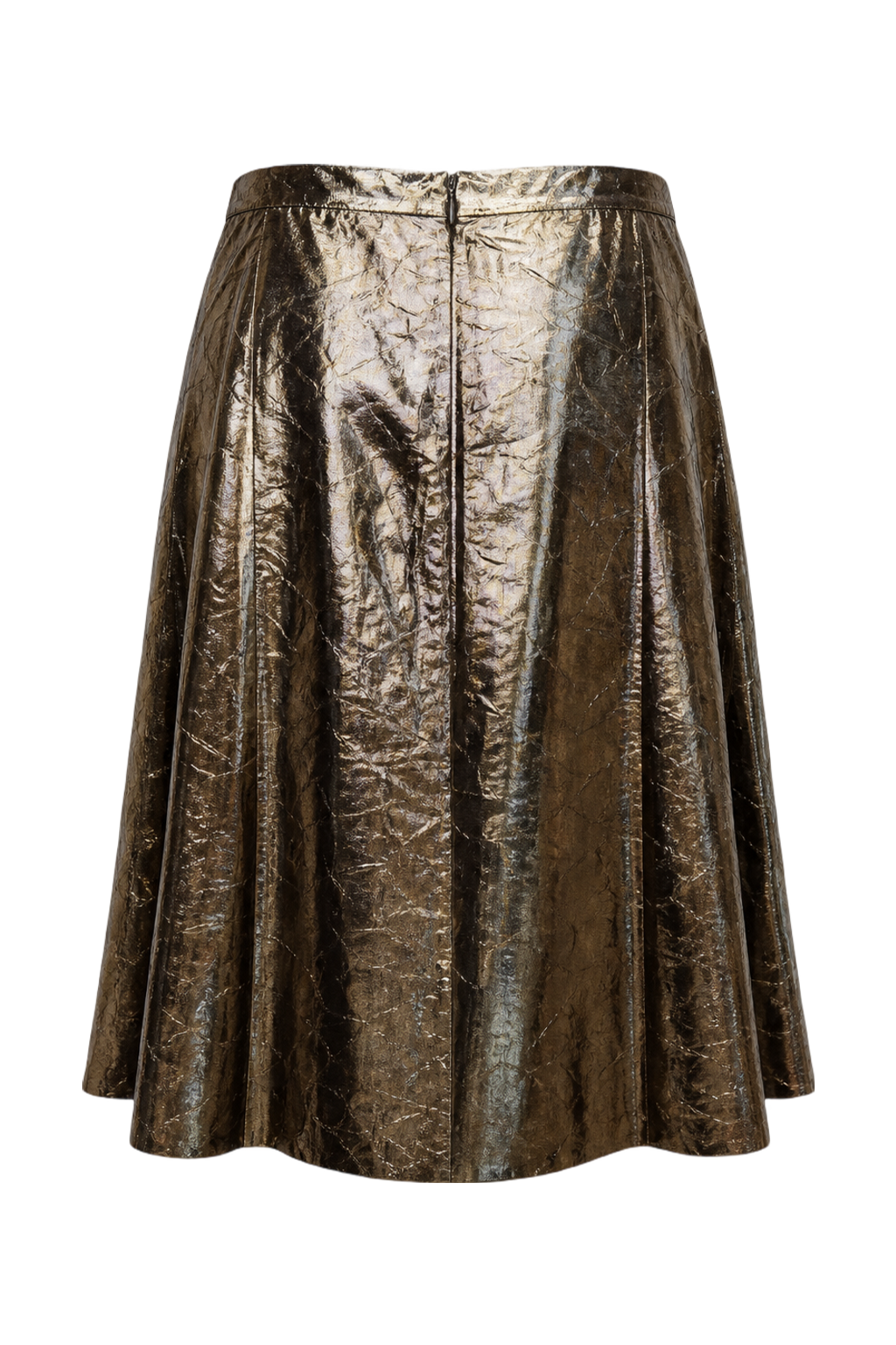 1990s Gold Synthetic Skirt - Back View