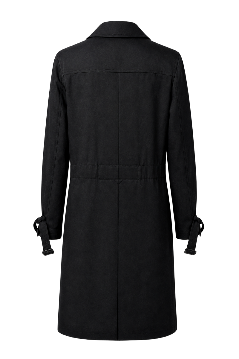 1980s Black Wool Coat - Back View