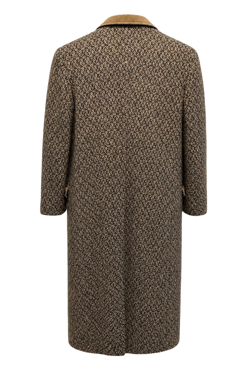 1980s Brown Wool Coat - Back View