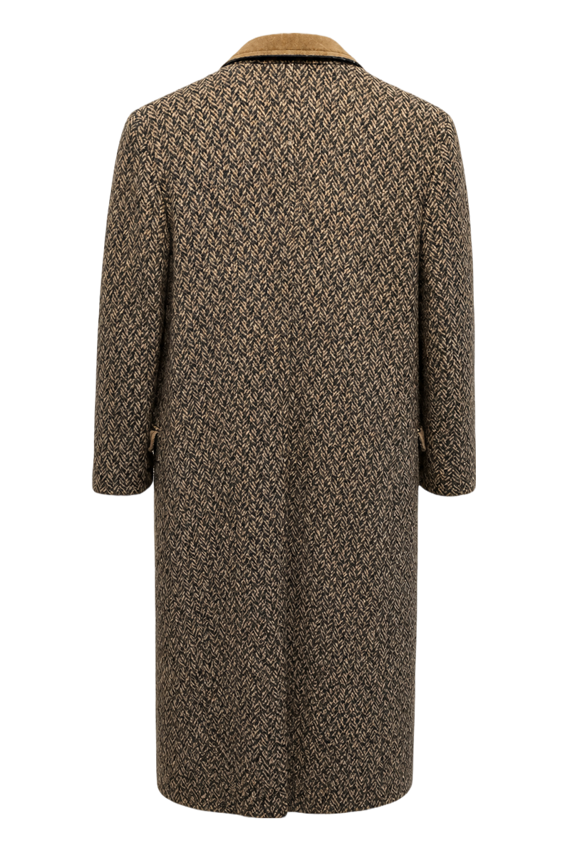 1980s Brown Wool Coat - Back View
