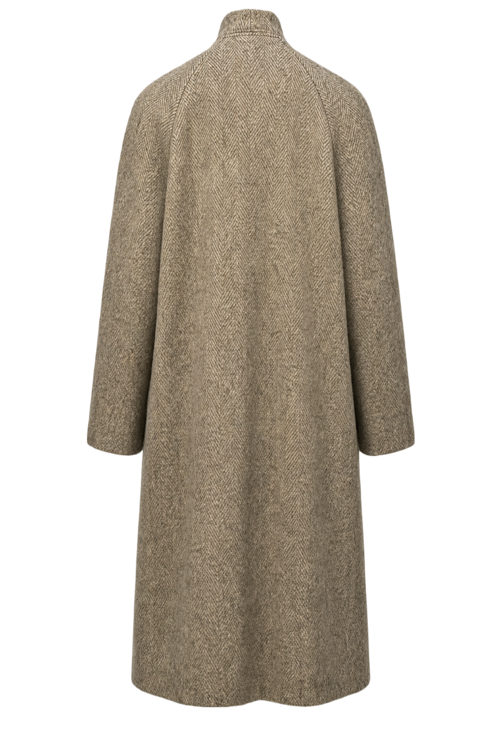 1980s Beige Wool Coat - Back View