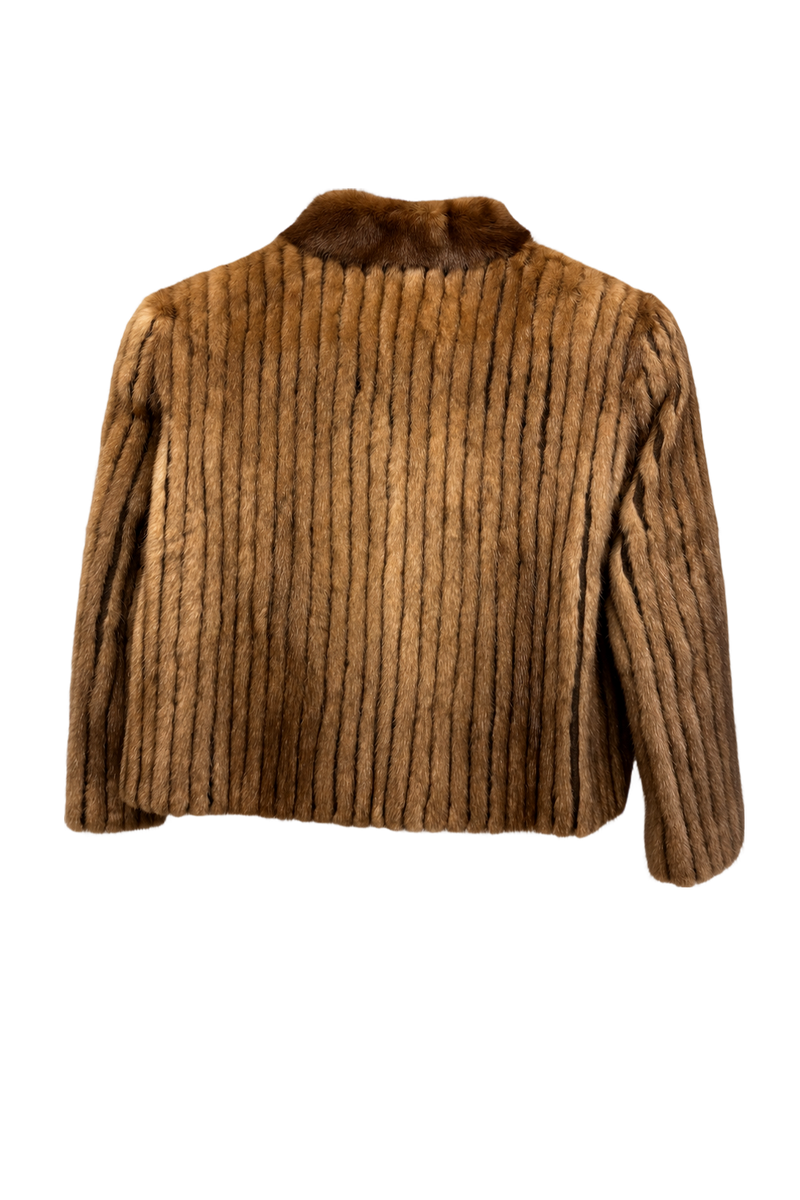 1980s Light Brown Fur Coat - Back View