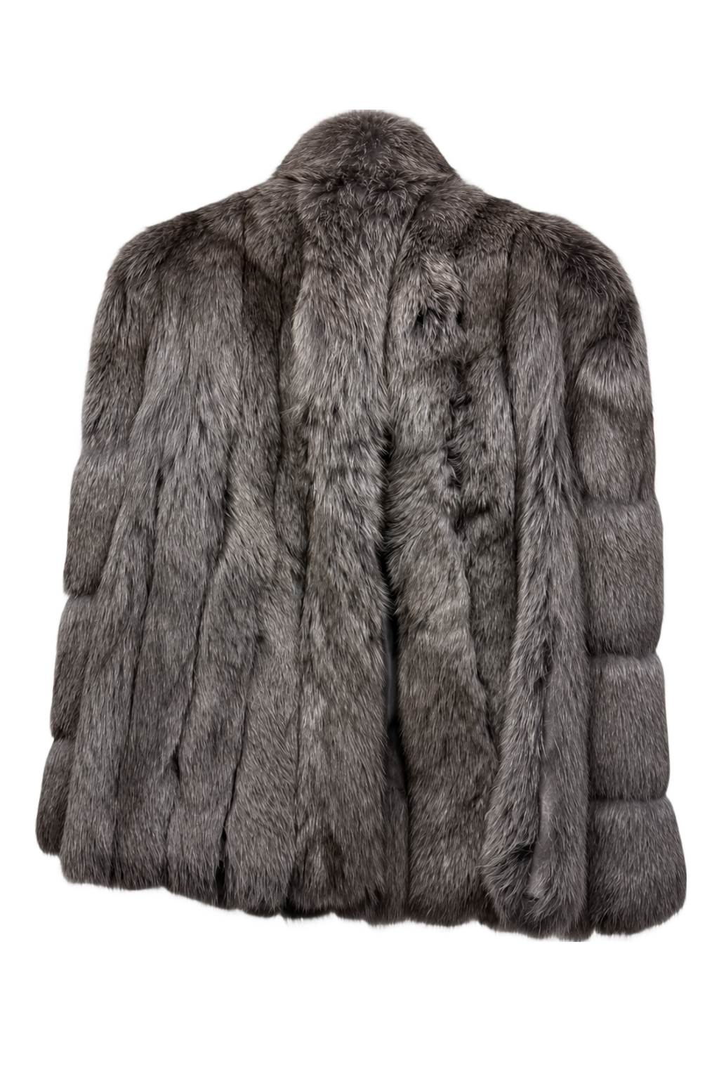 1980s Gray Fur Coat - Back View